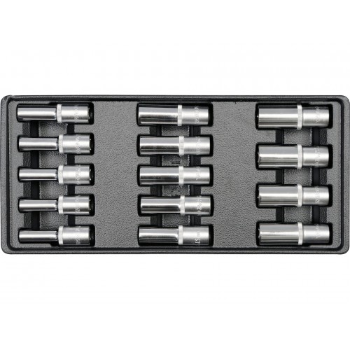 PVC TRAY WITH 14PCS DEEP SOCKET SET 8~21MM