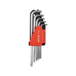 HEX KEY WITH BALL SET, S.A.E., LONG 12 PCS