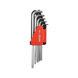 HEX KEY WITH BALL SET, S.A.E., EXTRA LONG 12 PCS