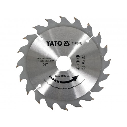 DISC CIRCULAR LEMN, 190X30X3.2MM,20 DINT