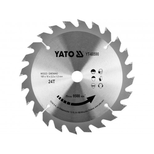 Disc circular pt lemn 165X24TX16MM