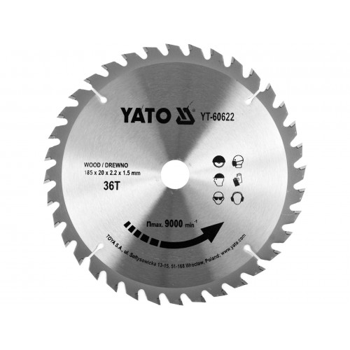 TCT BLADE FOR WOOD 185X36TX20MM