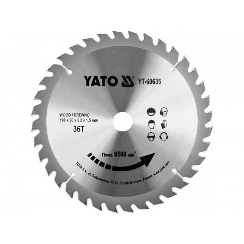 TCT BLADE FOR WOOD 190X36TX20MM