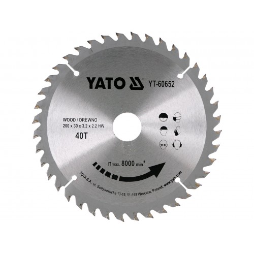DISC CIRCULAR LEMN,210X30X3.2MM,40 DINTI