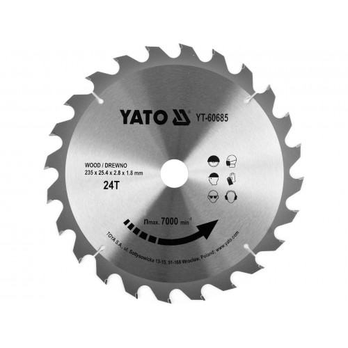 TCT BLADE FOR WOOD 235X24TX25,4MM