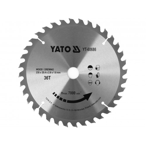 TCT BLADE FOR WOOD 235X36TX25,4MM
