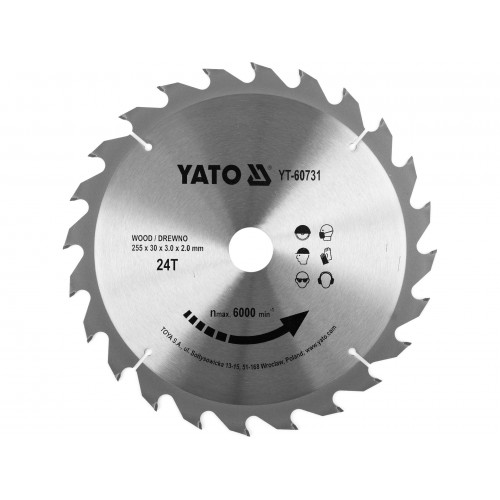 TCT BLADE FOR WOOD 255X24TX30MM