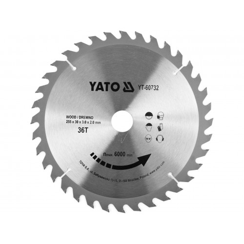 TCT BLADE FOR WOOD 255X36TX30MM