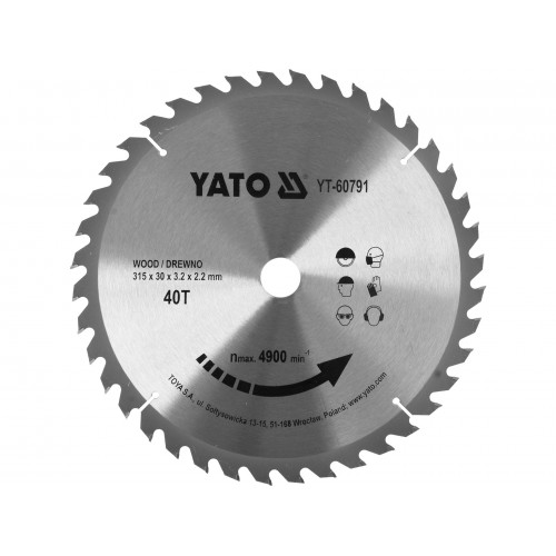 TCT BLADE FOR WOOD 315X40TX30MM