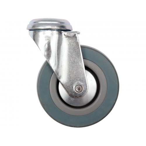 BOLT HOLE SWIVEL CASTER W.GREY RUBBER100